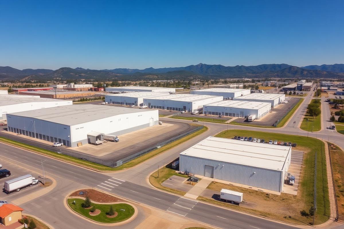 Zona industrial vista aérea